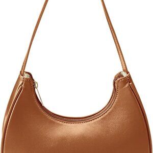Brown Mini Shoulder Bag for Women - Zipper Closure, Classic Casual Hobo Purse